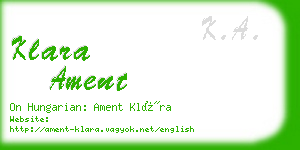 klara ament business card